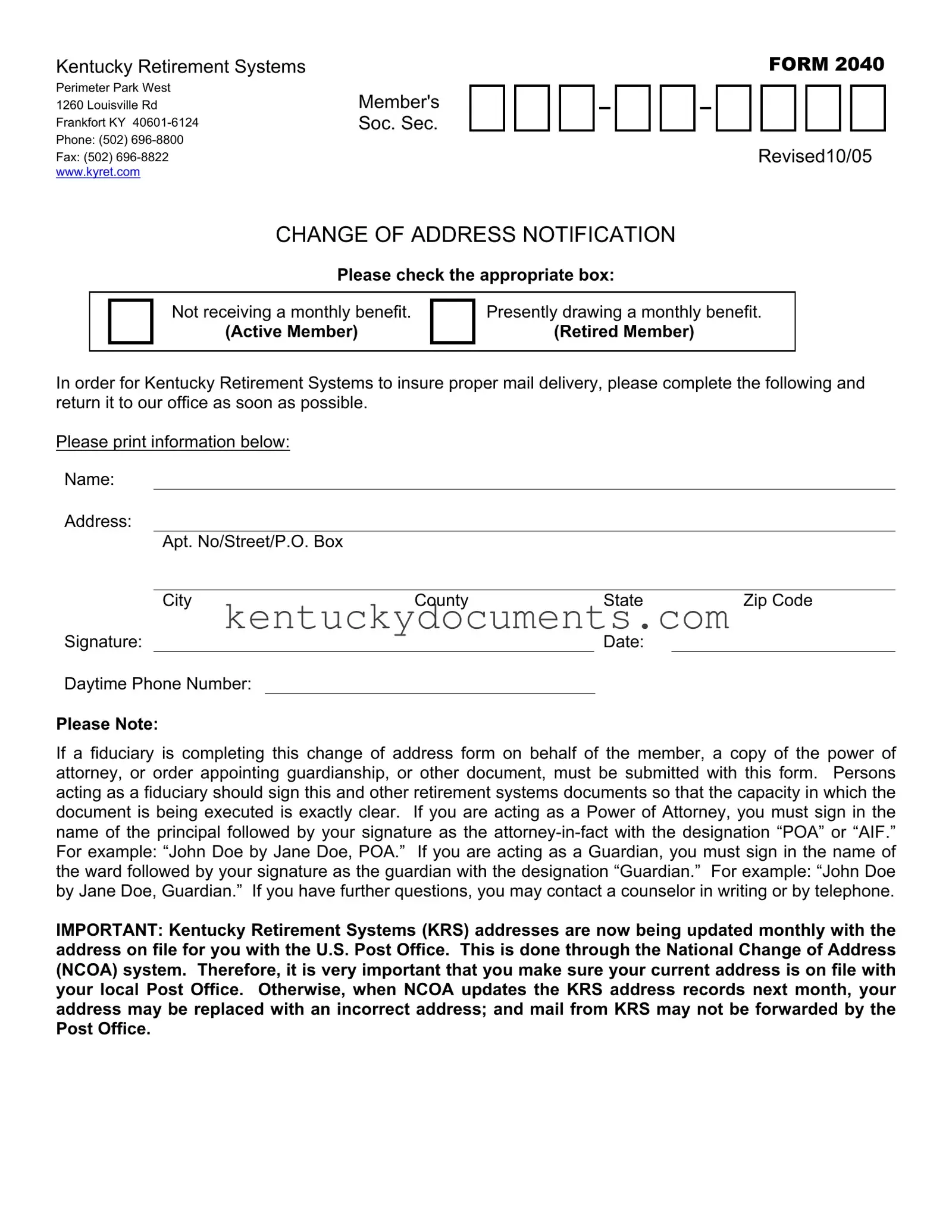 Fill Out a Valid Kentucky Form