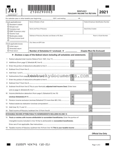 Fill Out a Valid 741 Kentucky Form