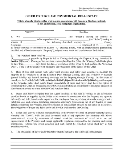 Fill Out a Valid Home Sale Contract Kentucky Form