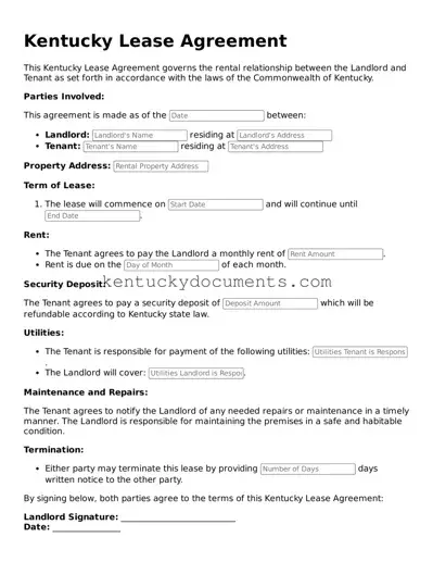 Free Kentucky Lease Agreement Document